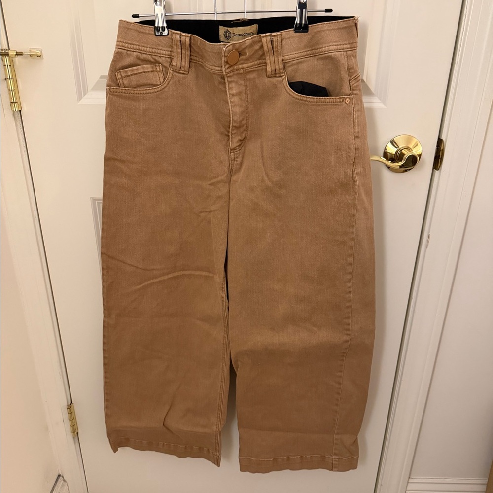 Democracy Tan Wide Leg Pants with "Ab" Technology